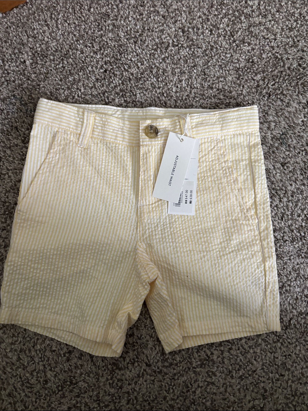 Janie and Jack Yellow and White Striped Shorts